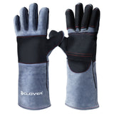 Animal Handling Gloves-IC ICLOVER Snake Bite Proof Gloves Kevlar Reinforced Leather Padding Palm & Fingers for Snake Reptile Bird Handling Cat Dog Training, Anti Bite Animal Protection Gloves -16INCH/14INCH