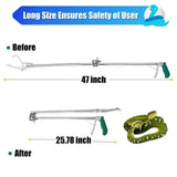 IC ICLOVER 47" Foldable Snake Tongs Professional Grabber Handling Tool Collapsible Rattlesnake Catcher Stick - Wide Jaw,Non-Slip Grip,Safety Lock