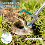 50" Collapsible Snake Grabber, 3-Section Foldable Snake Tongs, Stainless Steel Portable Rattle Snake Catcher Grabber, Snake Handling Tools Catching Pole with Lock, Wide Jaw, Non-Slip Handle