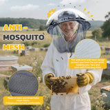 Mosquito Net Hat with Solar Powered Fan - 2 Solar & USB Fans Wide Brim Cooling Hat with Bug Netting, Adjustable Solar Fan Fishing Hat for Men Women Outdoor Hiking Camping Gardening Summer