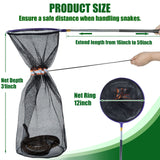 IC ICLOVER Snake Catcher Net + 39" Collapsible Snake Hook, Snake Grabber Handling Tool, Reptile Catching Net with Telescopic Pole Stick, Best Tool Set for Moving Pick-Up Rattle Snakes Lizard Reptiles