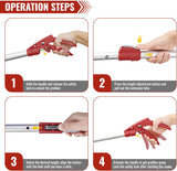 55-78" Extended Snake Tongs, Extra Long Telescopic Snake Grabber Tool, Aluminum Heavy Duty Rattle Snake Catcher Handling Tools, Professional Grabber with Lock, Non-Slip Handle & Wide Jaw