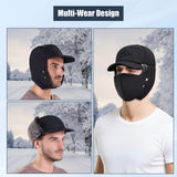 Winter Trapper Hat - Thermal Hats with Removable Mask & Earflaps, Waterproof Ushanka Russian Winter Cap Warm Faux Fur Ear Flap, 3-in-1 Fleece Lined Aviator Hat Men Women Snow Ski Hunting Cycling