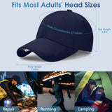 LED Baseball Hat -3 Brightness Levels Headlamp Hands Free Visor Cap Head Light Hat with Built-in Rechargeable Lights with Typ-c Cablefor Men Women Outdoor Hiking Fishing Running Sport