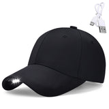 LED Baseball Hat -3 Brightness Levels Headlamp Hands Free Visor Cap Head Light Hat with Built-in Rechargeable Lights with Typ-c Cablefor Men Women Outdoor Hiking Fishing Running Sport