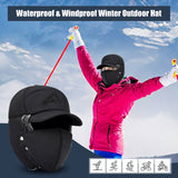 Winter Trapper Hat - Thermal Hats with Removable Mask & Earflaps, Waterproof Ushanka Russian Winter Cap Warm Faux Fur Ear Flap, 3-in-1 Fleece Lined Aviator Hat Men Women Snow Ski Hunting Cycling