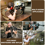 Shotgun Shoulder Recoil Pad, Adjustable Shooting Shoulder Pad, Leather Shooting Field Recoil Shield with 0.4" EPE Thick Padded Shoulder Protection for Shooting Range Hunting