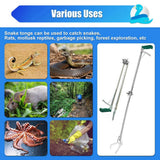 IC ICLOVER 47" Foldable Snake Tongs Professional Grabber Handling Tool Collapsible Rattlesnake Catcher Stick - Wide Jaw,Non-Slip Grip,Safety Lock