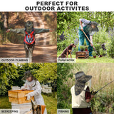 Mosquito Head Net Hat, Wide Brim Bug Netting Hat with Neck Flap UV Protection,Breathable Mosquito Mesh Sun Hat Adjustable Drawstring for Men Women Outdoor Fishing Gardening Hiking Camping Safari