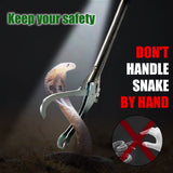 IC ICLOVER 60" Extra Long Snake Tongs with Flashlight for Night Use, Heavy Duty Reptile Grabber Tool Rattle Snake Catcher, Professional Wide Jaw Snake Handling Tool with Lock, Non-Slip Grip Handle