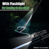 IC ICLOVER 47" Professional Snake Tongs with Flashlight for Night Use, Heavy Duty Reptile Grabber Tool Rattle Snake Catcher, Professional Wide Jaw Snake Handling Tool with Lock, Non-Slip Grip Handle