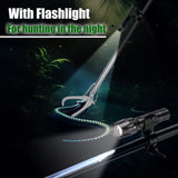 IC ICLOVER 60" Extra Long Snake Tongs with Flashlight for Night Use, Heavy Duty Reptile Grabber Tool Rattle Snake Catcher, Professional Wide Jaw Snake Handling Tool with Lock, Non-Slip Grip Handle