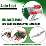 IC ICLOVER 47" Professional Snake Tongs with Flashlight for Night Use, Heavy Duty Reptile Grabber Tool Rattle Snake Catcher, Professional Wide Jaw Snake Handling Tool with Lock, Non-Slip Grip Handle