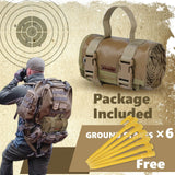 IC ICLOVER Shooting Mat, Portable Roll Up Shooting Mats with Bipod Holder & Molle Webbings, Extra Large Non-Slip Waterproof Tactical Shooting Blanket for Long Range Rifle Shooting Hunting (Non-Padded)