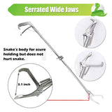 IC ICLOVER 52" Foldable Reptile Snake Tongs, Snake Stick Grabber Catcher with Wide Jaw, Snake Handling Tools for Transport Moving Catching Reptile Rattlesnakes
