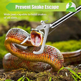 IC ICLOVER 52" Foldable Reptile Snake Tongs, Snake Stick Grabber Catcher with Wide Jaw, Snake Handling Tools for Transport Moving Catching Reptile Rattlesnakes