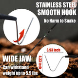 57" Retractable Snake Hook, IC ICLOVER Professional Reptile Grabber Snake Catcher, Aluminum Alloy Telescopping Snake Handling Tool with Stainless Steel Soft Grip, for Catching Controlling Moving Snake