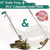 IC ICLOVER 47 Inch Snake Tong +39 Inch Snake Hook, 47 Inch Heavy Duty Professional Grabber &39 Inch Collapsible Snake Hook, Best Tool Set for Moving Rattle Snake Corn Snake Kingsnakes Lizard Reptiles