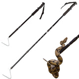 57" Retractable Snake Hook, IC ICLOVER Professional Reptile Grabber Snake Catcher, Aluminum Alloy Telescopping Snake Handling Tool with Stainless Steel Soft Grip, for Catching Controlling Moving Snake